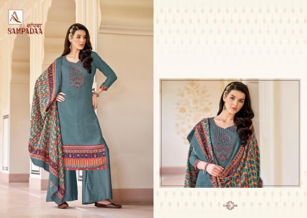 Alok Sampadaa Designer Pashmina Embroidery Salwar 